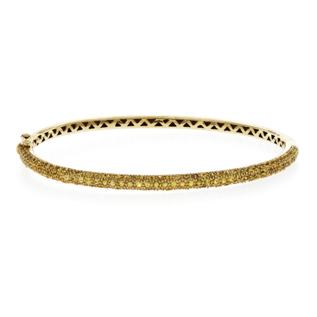 1.56 Ct Natural Yellow Sapphire 14k Gold Bracelet